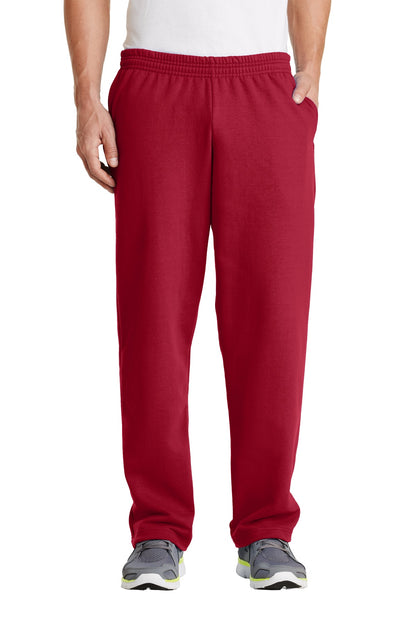 Front View of Red Port & Co Core Fleece Sweatpant with Pockets. PC78P plain