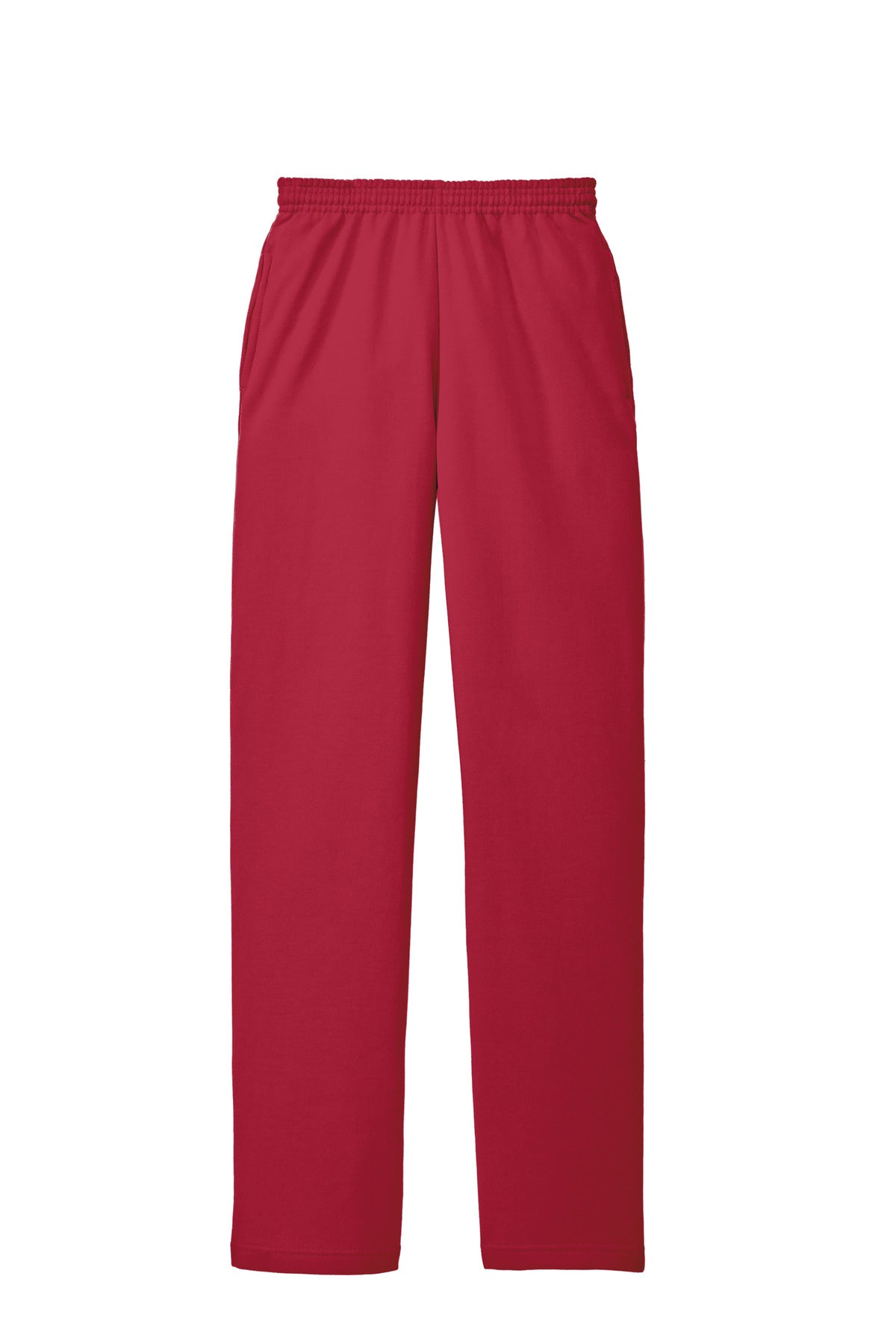 Front View of Red Port & Co Core Fleece Sweatpant with Pockets. PC78P plain