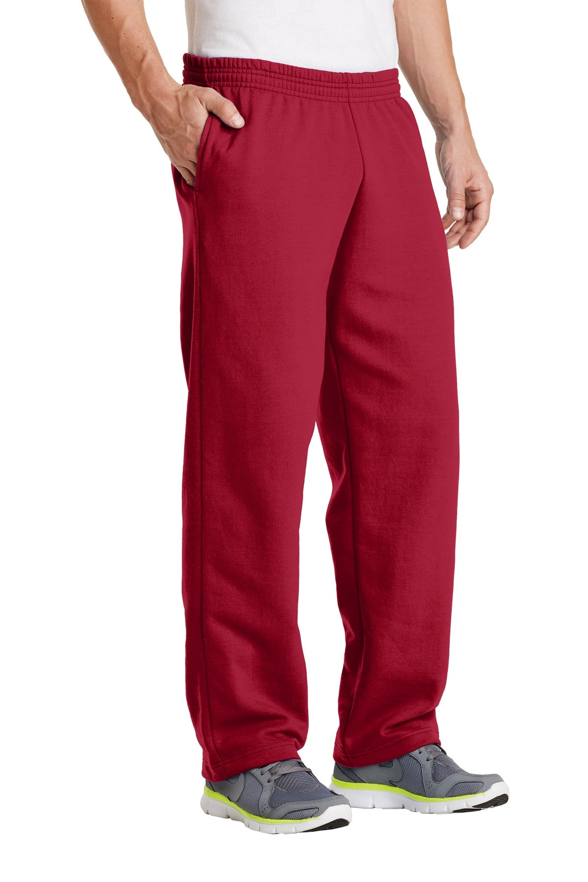 Front View of Red Port & Co Core Fleece Sweatpant with Pockets. PC78P plain