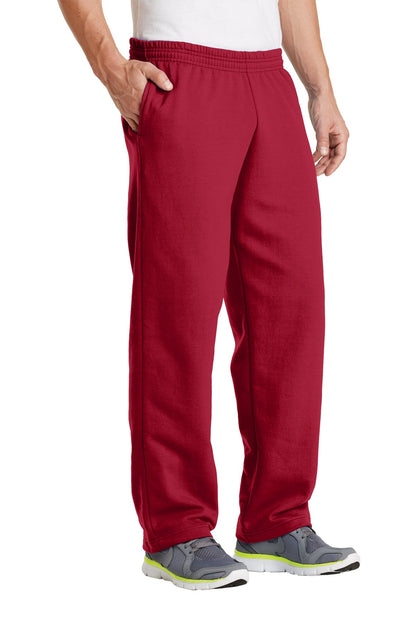 Front View of Red Port & Co Core Fleece Sweatpant with Pockets. PC78P plain