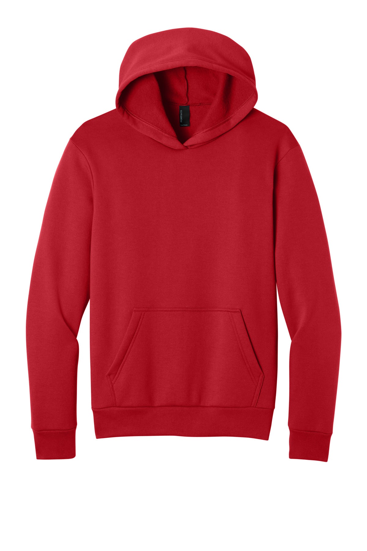 Front View of Red Port & Co Easy Fleece Pullover Hooded Sweatshirt PC68H plain