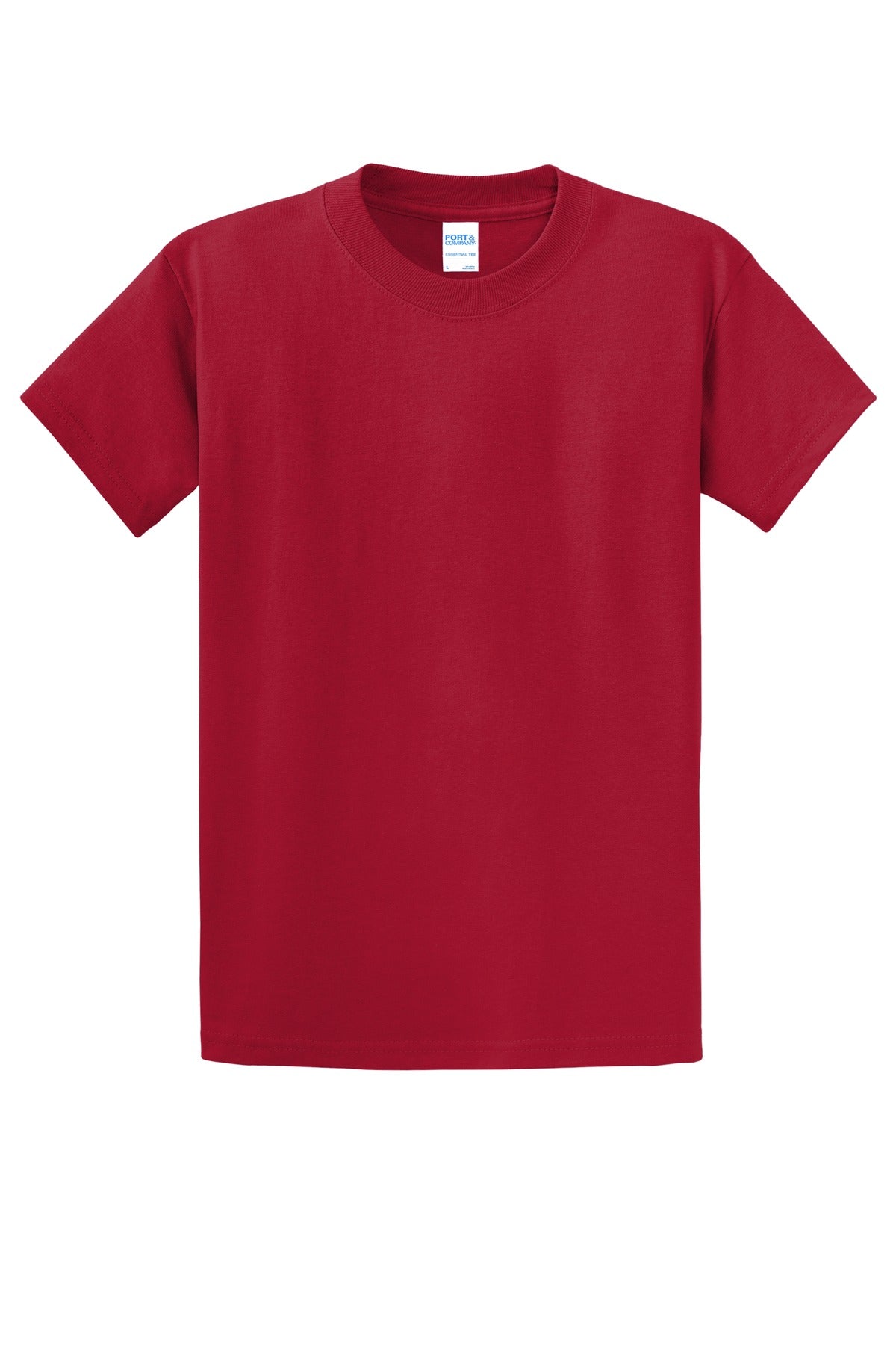 Front View of Red Port & Co Essential Tee. PC61 plain