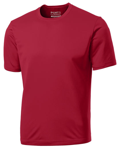 Front View of Red Port & Co Performance Tee. PC380 plain