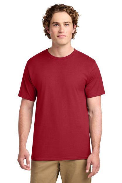 Front View of Red Port & Co Ring Spun Cotton Tee. PC150 plain