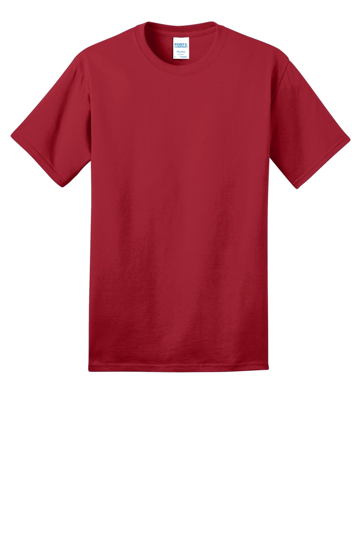 Front View of Red Port & Co Ring Spun Cotton Tee. PC150 plain