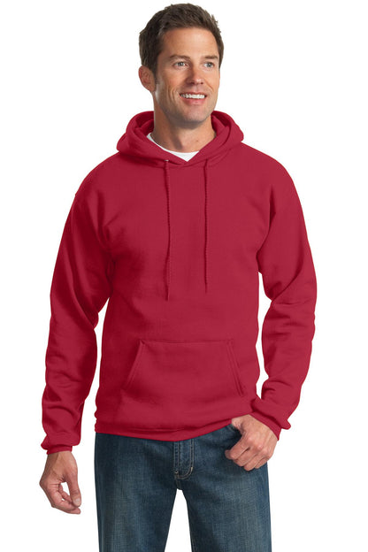 Front View of Red Port & Co Tall Essential Fleece Pullover Hooded Sweatshirt. PC90HT plain