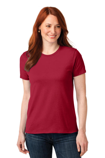 Front View of Red Port & Co Women's Core Blend Tee. LPC55 plain