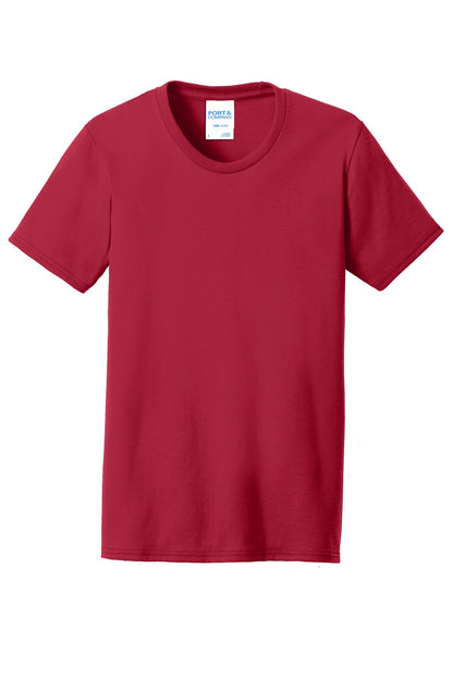 Front View of Red Port & Co Women's Core Blend Tee. LPC55 plain
