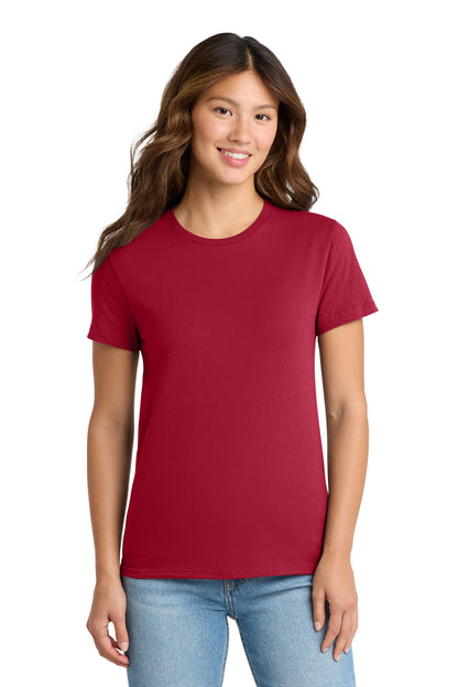 Front View of Red Port & Co Women's Essential Tee. LPC61 plain