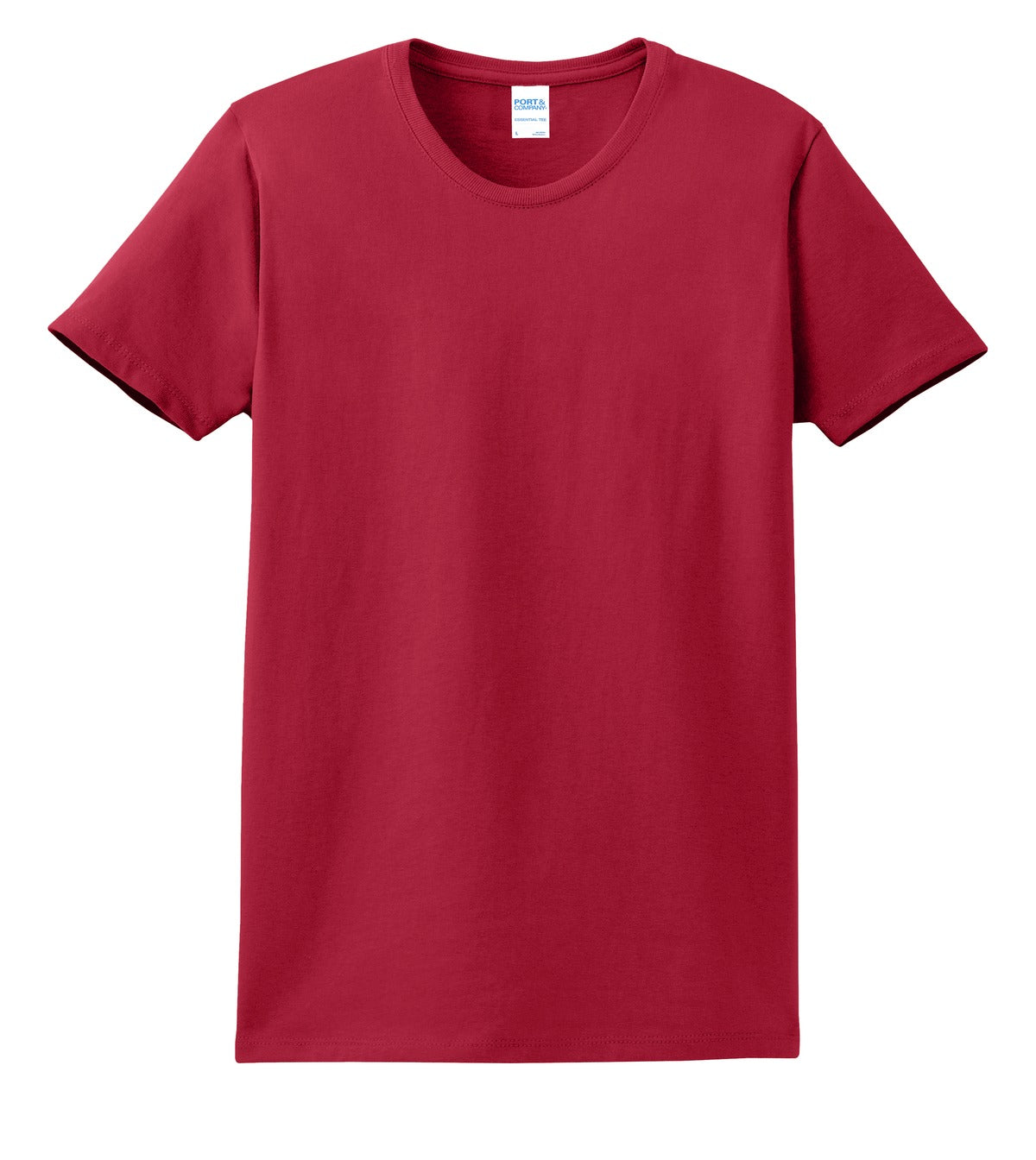 Front View of Red Port & Co Women's Essential Tee. LPC61 plain
