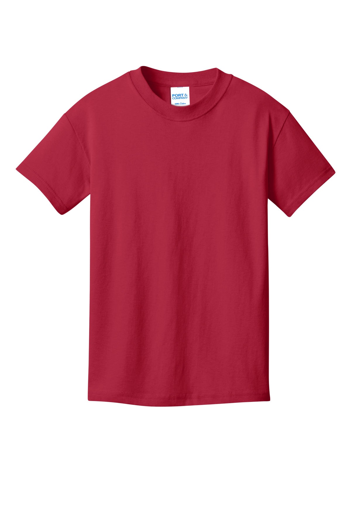 Front View of Red Port & Co Youth Core Cotton DTG Tee PC54YDTG plain