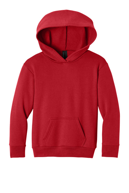 Front View of Red Port & Co Youth Easy Fleece Pullover Hooded Sweatshirt PC68YH plain