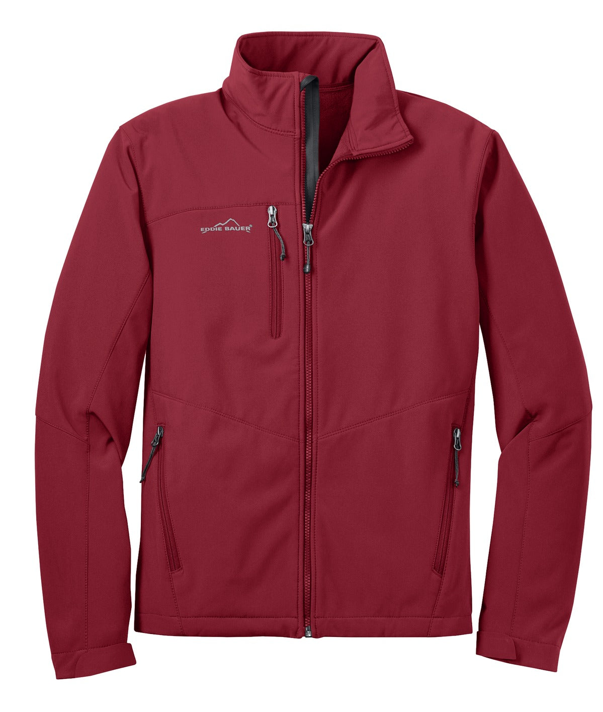 Front View of Red Rhubarb Eddie Bauer - Soft Shell Jacket. EB530 plain
