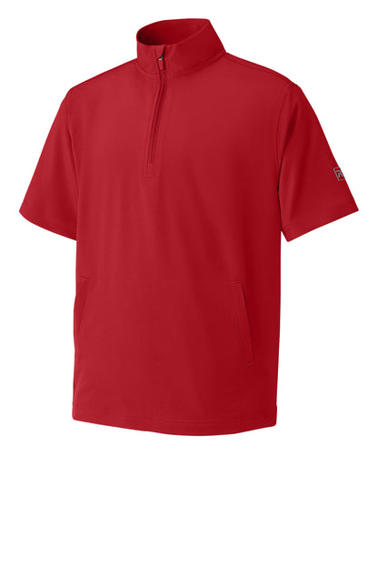 Front View of Red Richardson Youth Barrage Wind Shirt RY7400SSQ plain