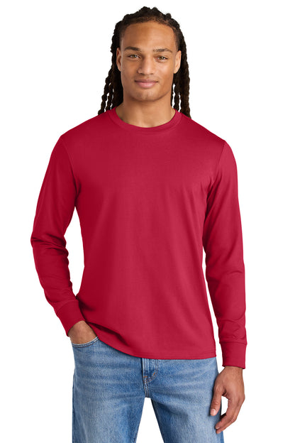 Front View of Red Stanley/Stella Unisex Creator 2.0 Long Sleeve Tee SXU022 plain