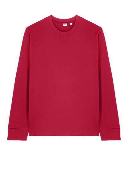 Front View of Red Stanley/Stella Unisex Creator 2.0 Long Sleeve Tee SXU022 plain