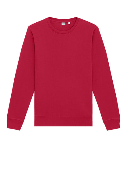 Front View of Red Stanley/Stella Unisex Roller Crewneck Sweatshirt SXU010 plain
