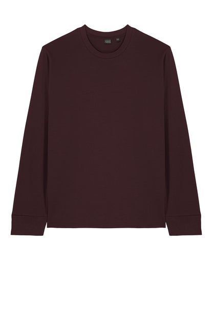 Front View of RedBrown Stanley/Stella Unisex Creator 2.0 Long Sleeve Tee SXU022 plain