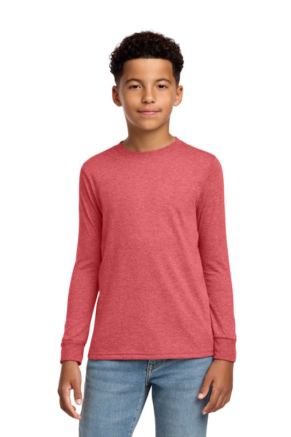 Front View of RedFrost District Youth Perfect Tri Long Sleeve Tee DT132Y plain