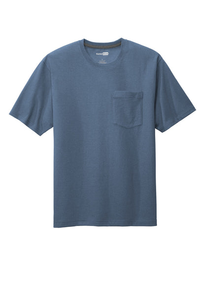 Front View of Regatta Blue CornerStone Workwear Pocket Tee CS430 plain