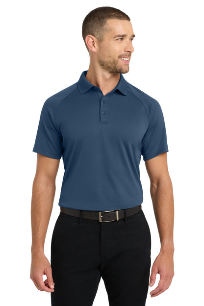 Front View of Regatta Blue Port Authority Crossover Raglan Polo. K575 plain