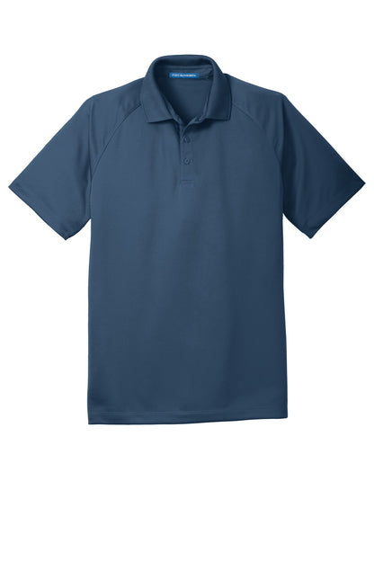 Front View of Regatta Blue Port Authority Crossover Raglan Polo. K575 plain