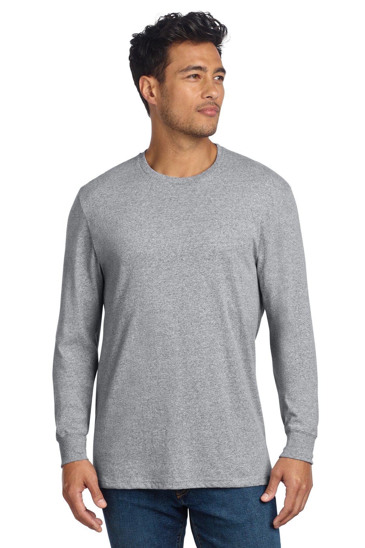 Front View of RemdGrayHt Allmade Unisex Long Sleeve Recycled Blend Tee AL6204 plain