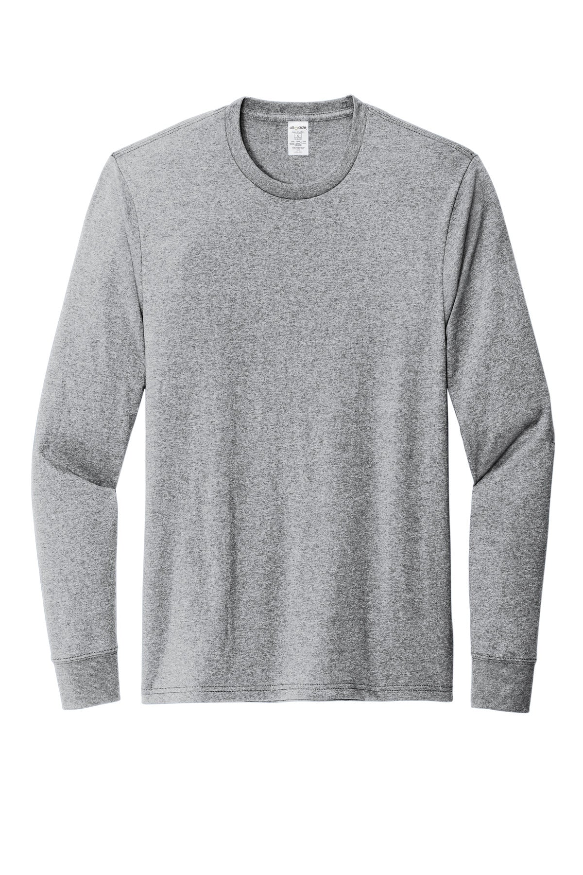 Front View of RemdGrayHt Allmade Unisex Long Sleeve Recycled Blend Tee AL6204 plain