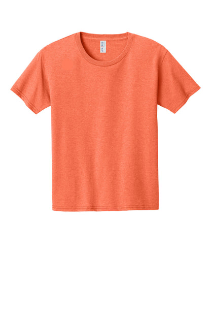 Front View of RetHtCoral Jerzees Classics Youth Cotton T-Shirt 363Y plain
