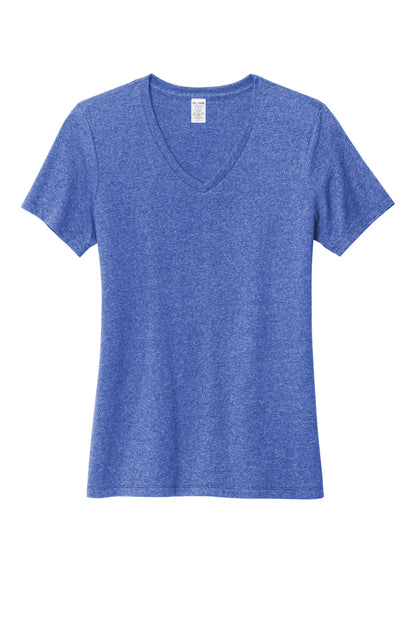 Front View of ReusdRylHt Allmade Women's Recycled Blend V-Neck Tee AL2303 plain