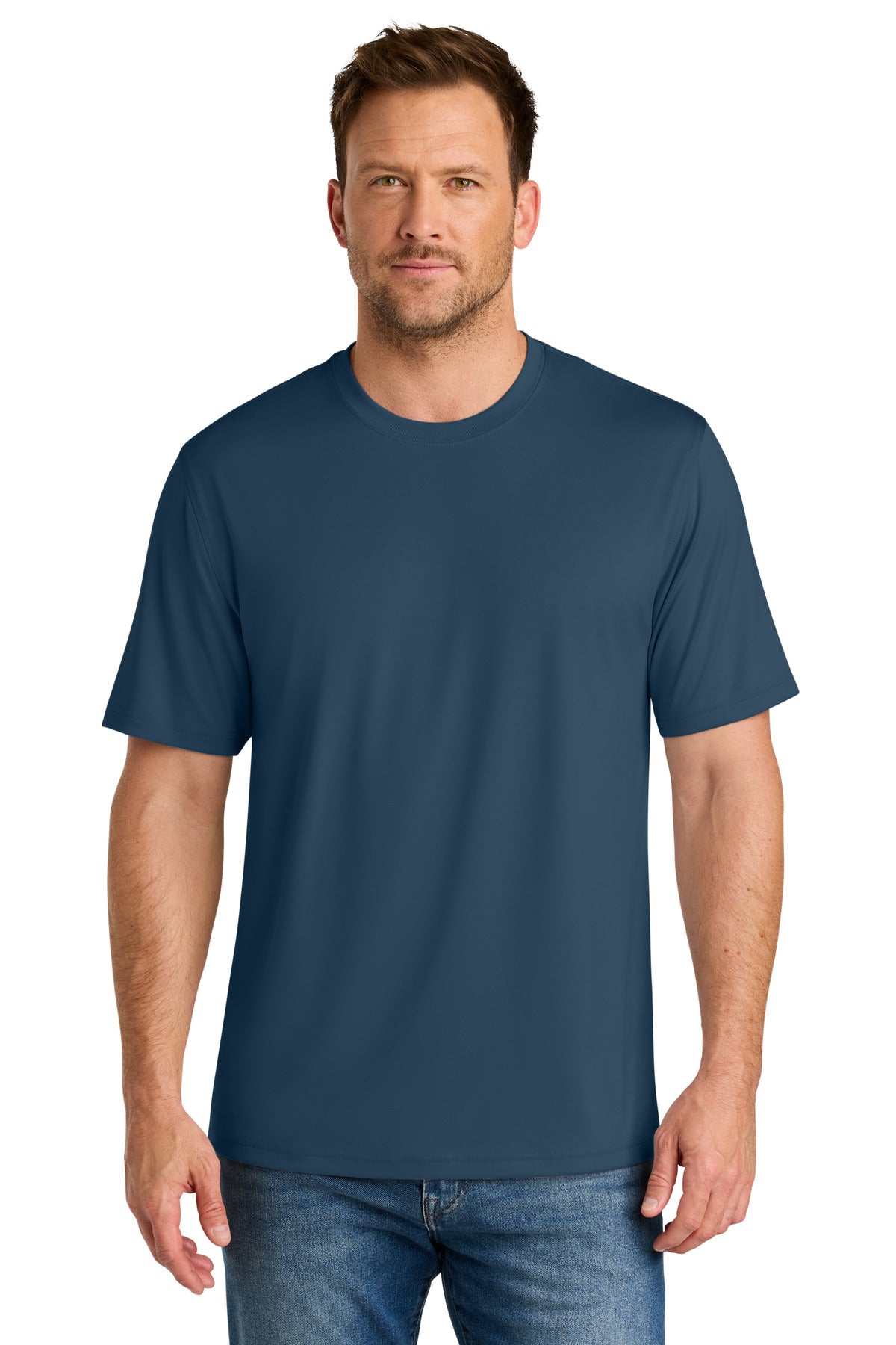 Front View of RgttaBlue CornerStone Workwear Pro Short Sleeve Tee CS440 plain