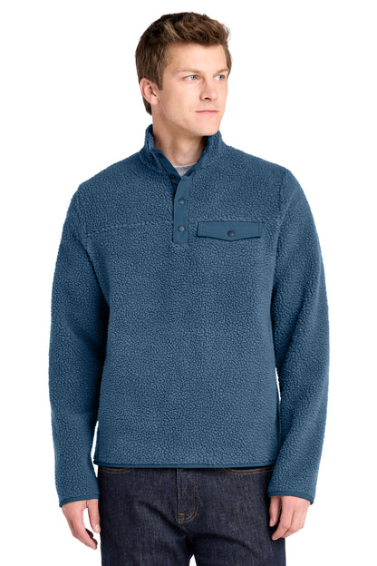 Front View of RgttaBlue Port Authority Camp Fleece Snap Pullover F140 plain