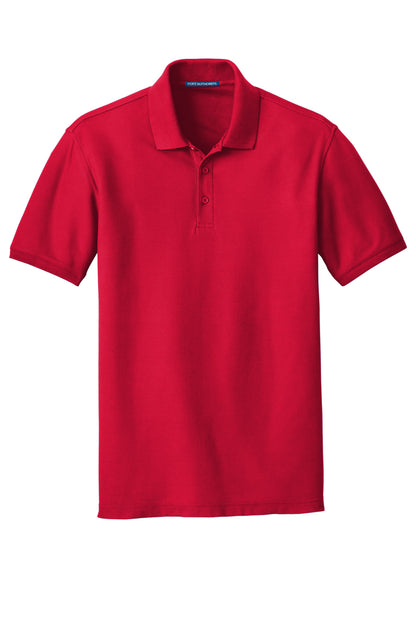 Front View of Rich Red Port Authority Core Classic Pique Polo. K100 plain