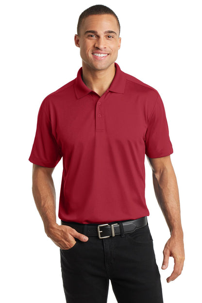 Front View of Rich Red Port Authority Diamond Jacquard Polo. K569 plain
