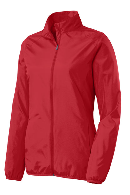 Front View of Rich Red Port Authority Women's Zephyr Full-Zip Jacket. L344 plain