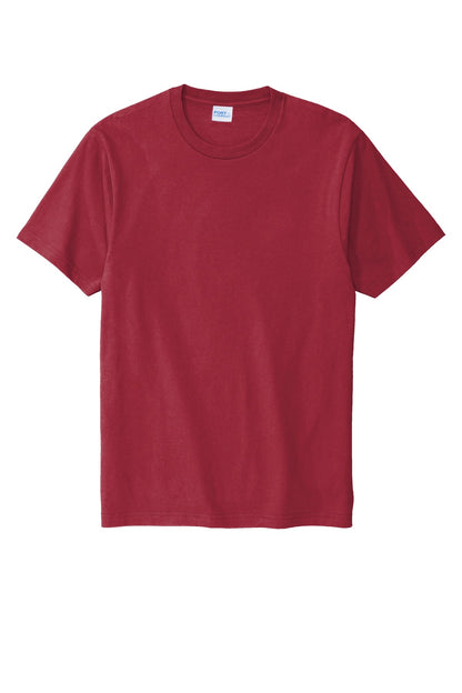 Front View of Rich Red Port & Co Bouncer Tee PC600 plain