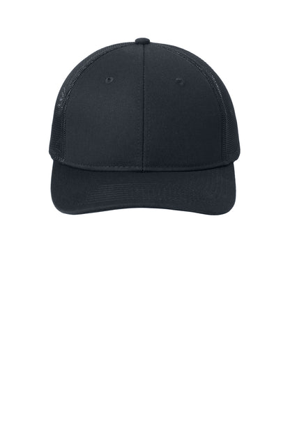 Front View of RichNavy Port Authority Snapback Trucker Cap. C402 plain