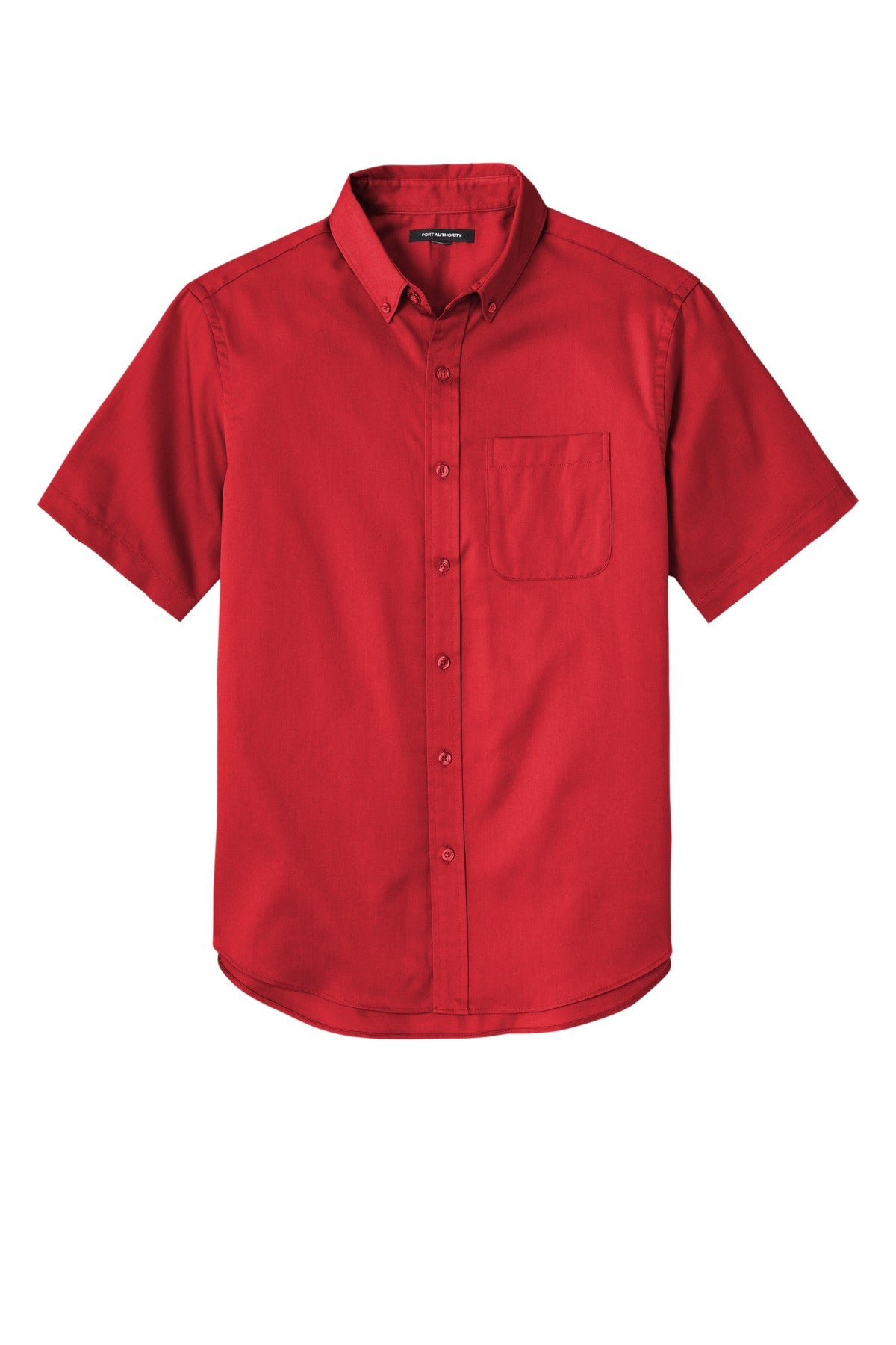Front View of RichRed Port Authority Short Sleeve SuperPro React Twill Shirt. W809 plain