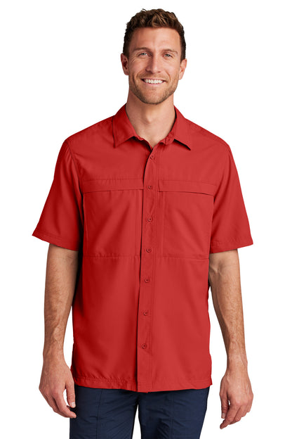Front View of RichRed Port Authority Short Sleeve UV Daybreak Shirt W961 plain