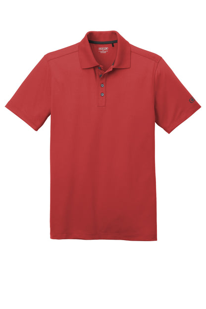 Front View of Ripped Red OGIO Metro Polo. OG130 plain