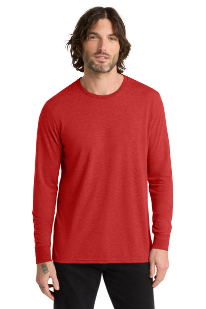 Front View of Rise Up Red Allmade Unisex Tri-Blend Long Sleeve Tee AL6004 plain