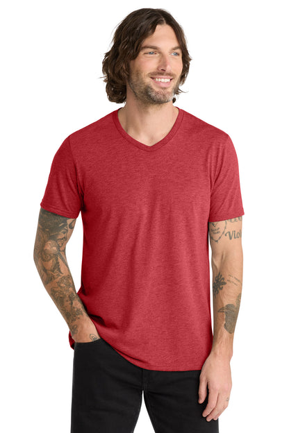 Front View of Rise Up Red Allmade Unisex Tri-Blend V-Neck Tee AL2014 plain