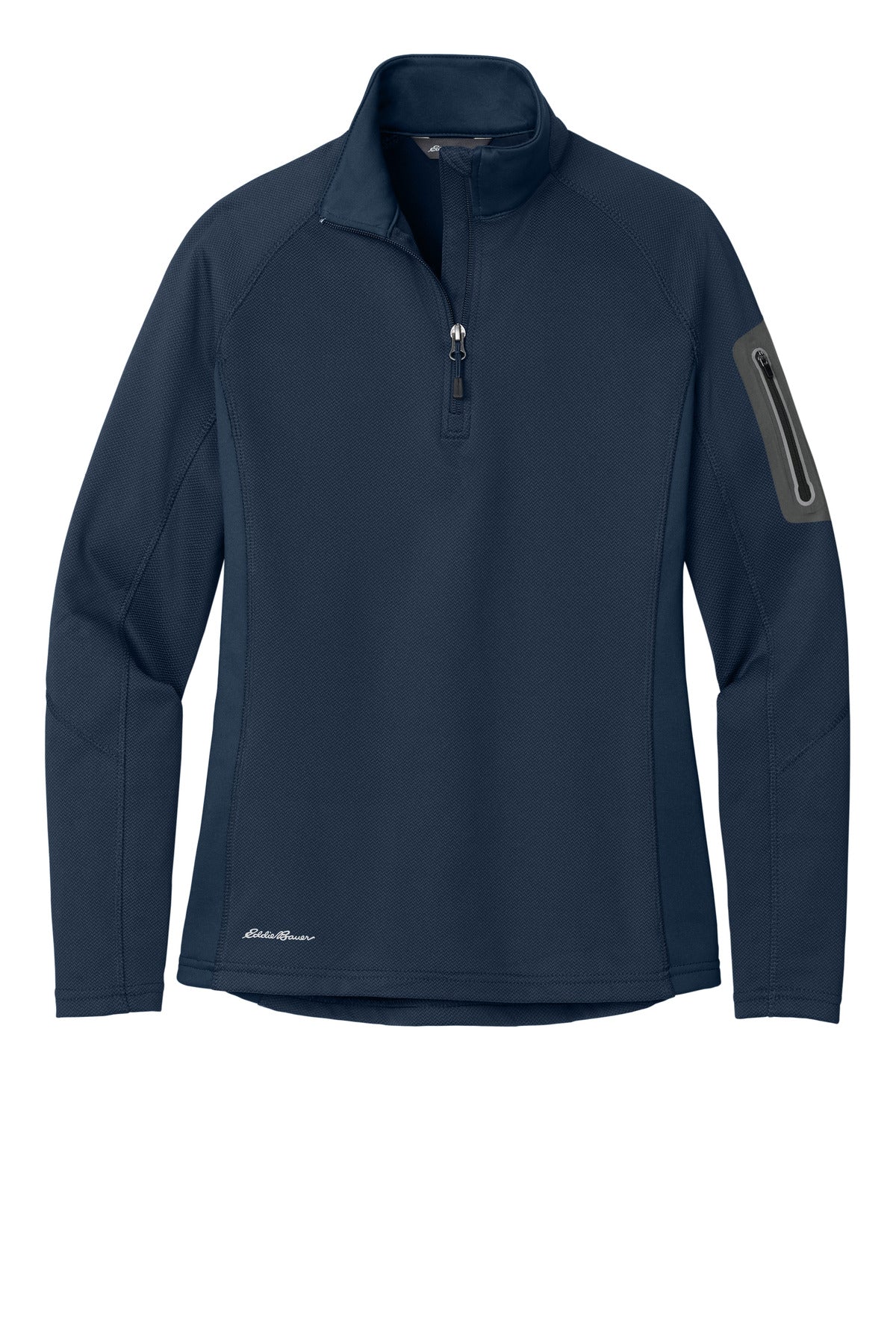 Front View of River Blue Eddie Bauer Women's 1/2-Zip Performance Fleece. EB235 plain
