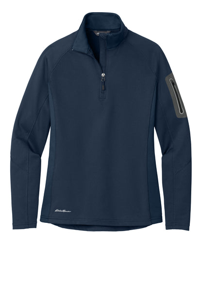 Front View of River Blue Eddie Bauer Women's 1/2-Zip Performance Fleece. EB235 plain