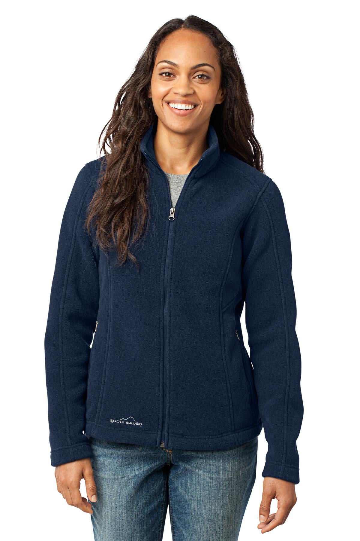 Front View of River Blue Eddie Bauer - Women's Full-Zip Fleece Jacket. EB201 plain