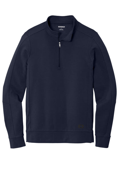 Front View of River Blue Nvy OGIO Luuma 1/2-Zip Fleece. OG813 plain