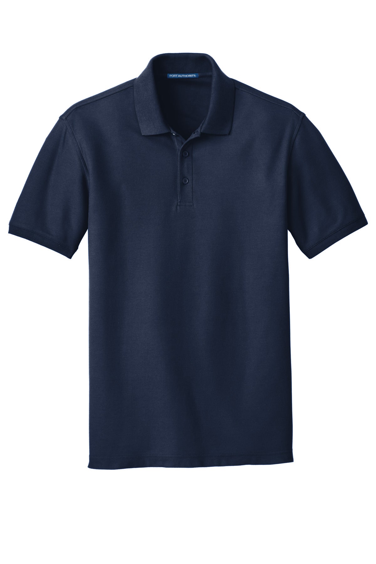 Front View of River Blue Nvy Port Authority Tall Core Classic Pique Polo. TLK100 plain