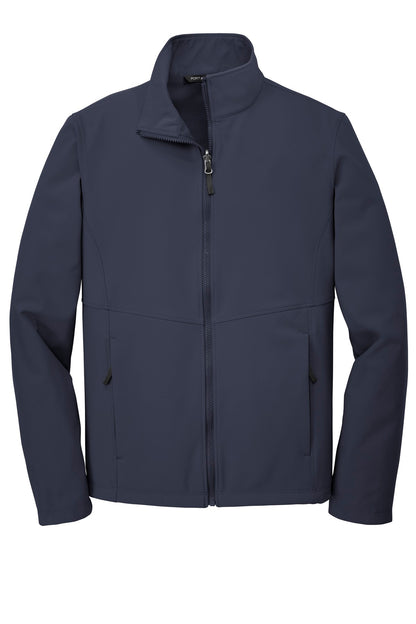 Front View of River Blue Port Authority Collective Soft Shell Jacket. J901 plain