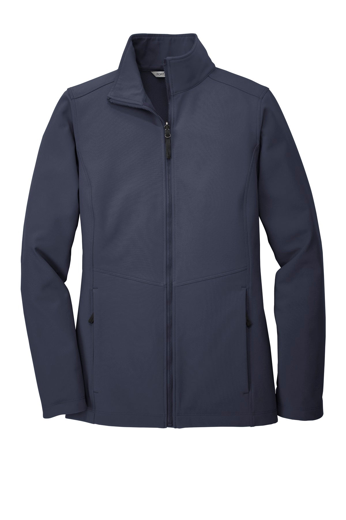 Front View of River Blue Port Authority Women's Collective Soft Shell Jacket. L901 plain