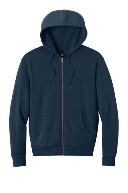 Front View of RiverBlNv District MelloFleece Full-Zip Hoodie DT6702 plain
